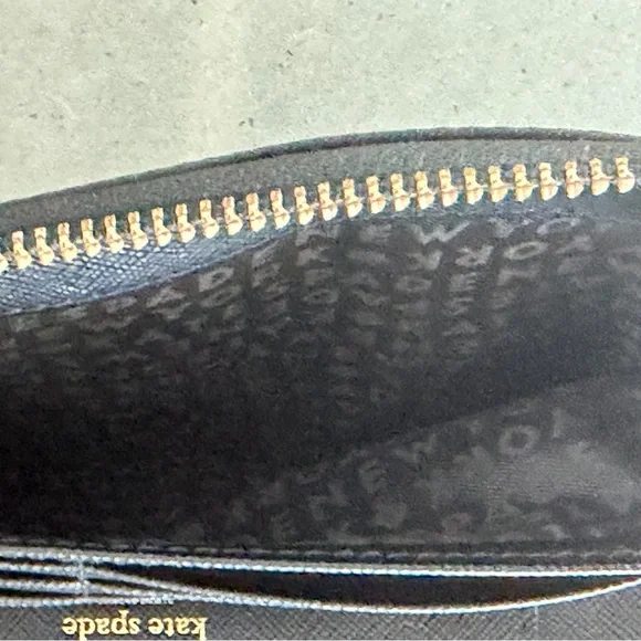 kate spade Black Zip Wallet with Gold Plaque - Picture 8 of 8